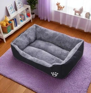 Black Dog Bed Plush Sleeping Bed