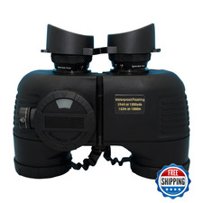 Hooway 7x50 HD Waterproof Military Marine Binoculars w/ Rangefinder  Compass
