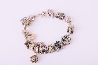 Pandora Sterling Silber Charm Armband S925 53,74 g Gemischte Charms & Hänger