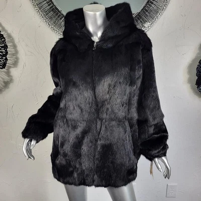Adrienne Landau Black Coats, Jackets & Vests Fur Outer Shell  display picture 3