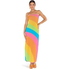 Show Me Your Mumu Island Nights Tube Dress Rainbow Pride Resort Unicorn Medium