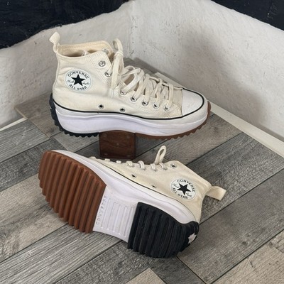 Converse Run Star Hike Hi weiß UK 6 Plateau Chucky Schuhe Boots Canvas sehr guter Zustand