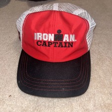 NEW Ironman Captain Race Hat Red/Black/White Snapback Mesh Fits Most Fitness