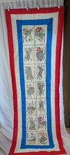 VTG Hand Embroidered  State Quilt Panel - Red...
