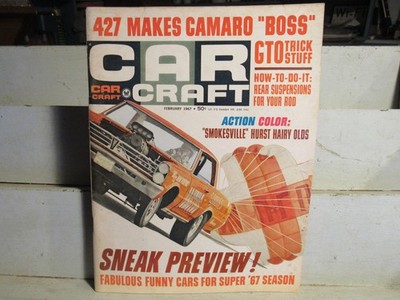 CAR CRAFT FEBRUARY 1967 Magazine 427 CAMARO, '67 FUNNY CAR PREVIEW, GTO TRICKS