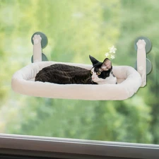 Cat Window Hammock Bed for Indoor Cats Foldable Cat Window Perch Bed Upgrade Str