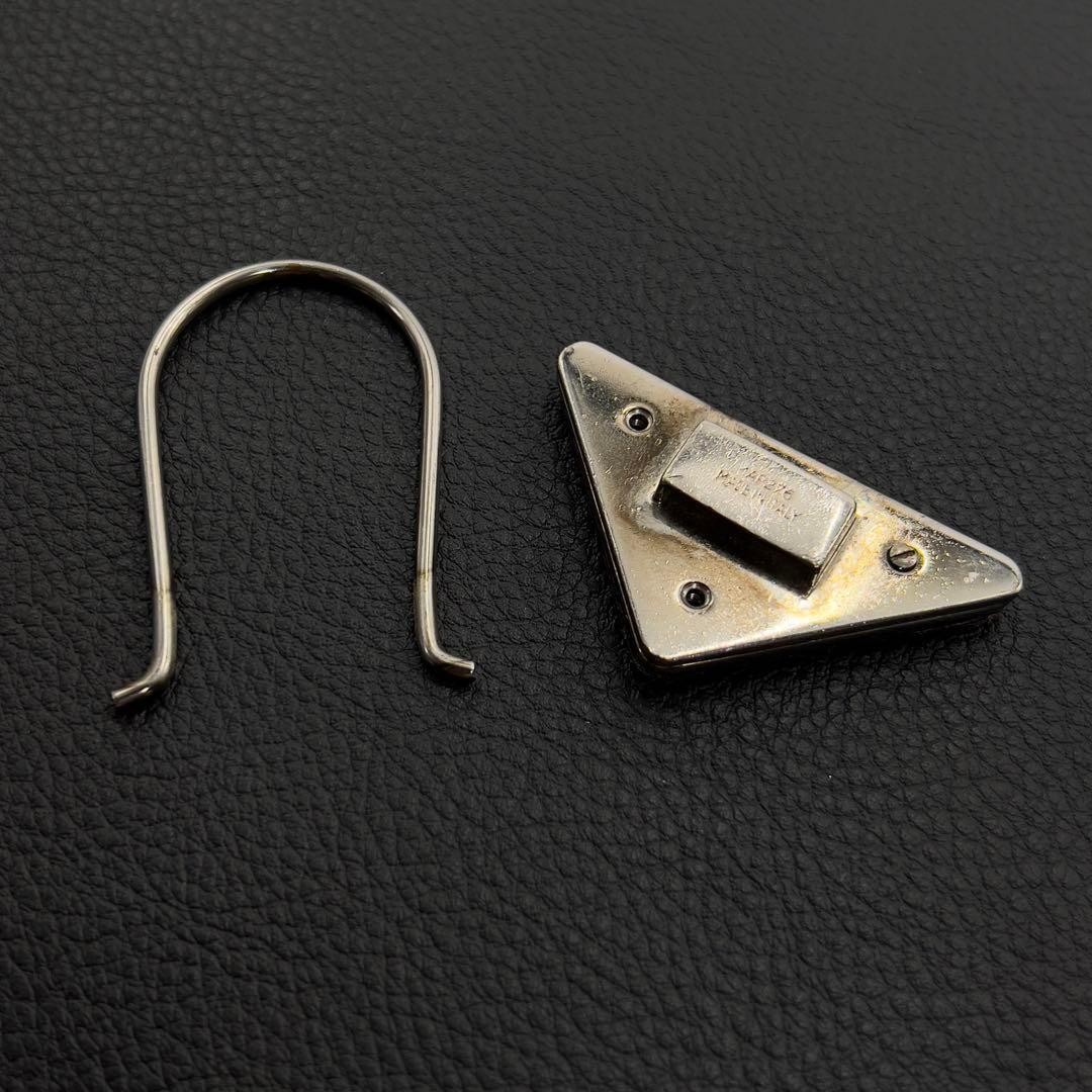 PRADA Triangle Plate Key Ring Charm Saffiano Logo… - image 9