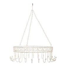 dekorative Kräuterkrone Küchenkrone aus Metalldraht shabby cremeweiß