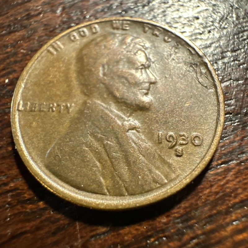 1930 S Lincoln Wheat Penny Delamination Error Obv & Rev See Photos (Lot 6)