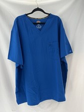 Dickies Nurse s Scrub Top Unisex 4XL Blue Stretch Work Medical Housekeeping