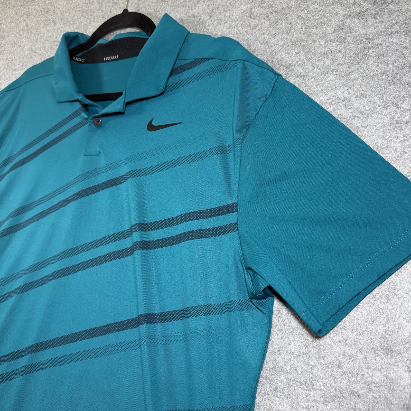 Nike Dri-FIT Vapor Polo Shirt Mens XL Blue Striped Golf Tennis Moisture Wicking thumbnail 9