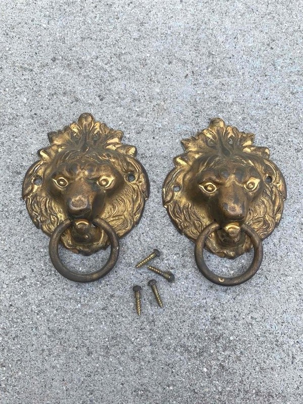 Antique Seth Thomas Adamantine Mantle Clock Brass Lion Head Side Handles