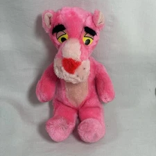 Vintage 1980 PINK PANTHER Mighty Star Plush Stuffed Animal Weighted RARE 11.5”