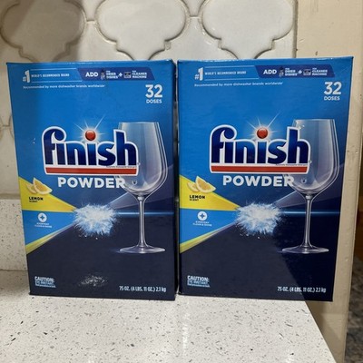 2 Lot Finish Advanced Power Powder Dishwasher Detergent Lemon Fresh Scent 75oz