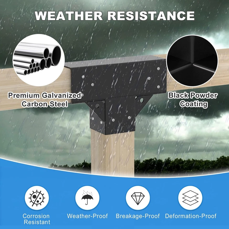 Kit de soporte para pérgola de 6x6 pulgadas interior 5,7x5,7 carpintería de 3 vías hágalo usted mismo poste 1 pieza Foto 2 de 4