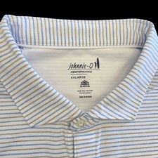 johnnie-O Vik Performance Jersey Polo White Stripe Size 2XL 98