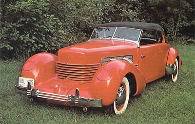 1937 Cord 812 Supercharged Phaeton by Gordon Beuhrig Vintage Auto Postcard K18