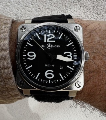 Bell & Ross BR 03-92 Armbanduhr Herren Auto Stahl schwarzes Zifferblatt Datum Ref.