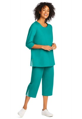 Woman Within Plus Size 2-Piece Striped French Terry Set