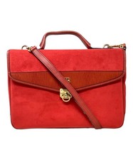 Balenciaga BB Messenger Bag Crossbody Red Leather Women Used Authentic