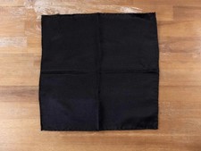 NO CUSTOMS TAX CORNELIANI solid black silk pocket square authentic