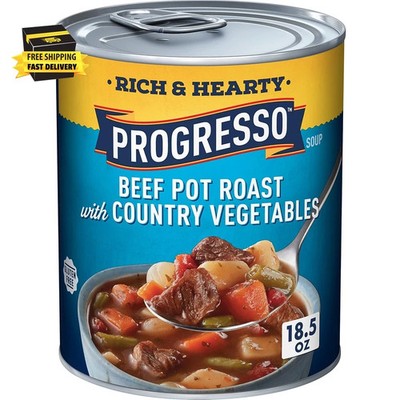 Beef Pot Roast with Country Vegetables Soup, Rich and Hearty Canned Soup, Gluten