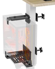 Upgraded Under Desk PC Mount for Standing Desk, Clamp-On Desk Leg Computer Mo...