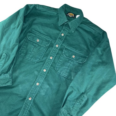 #ad Cabela#x27;s Shirt Mens Large Green Flannel Button Up Outdoor Hunting Workwear USA $28.49