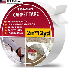 Carpet Tape Double Sided - Rug Grippers for 2 Inch / 12 Yards, White
