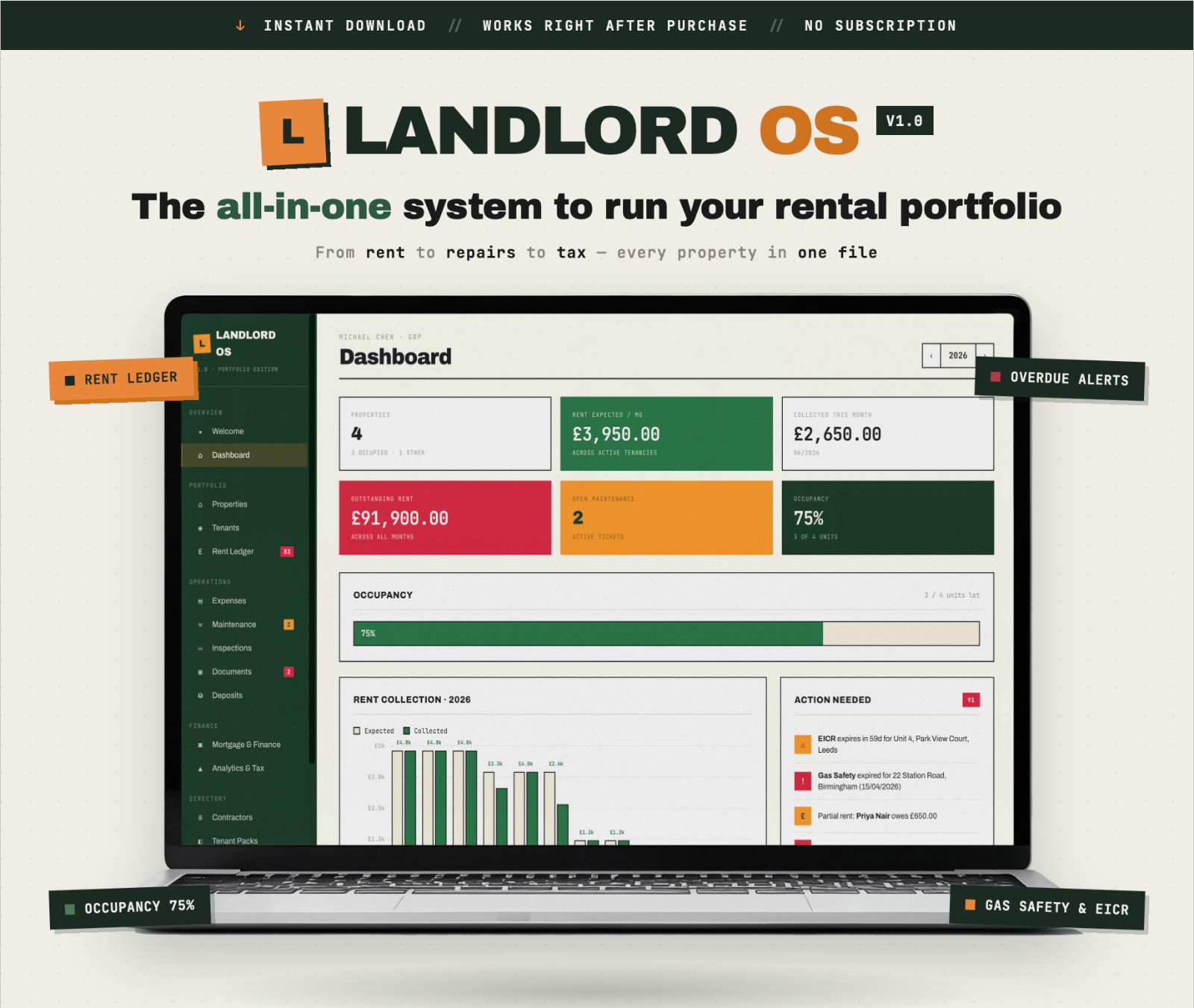 Landlord OS Pro | Property Management Software for Landlords | Tenants, Rent