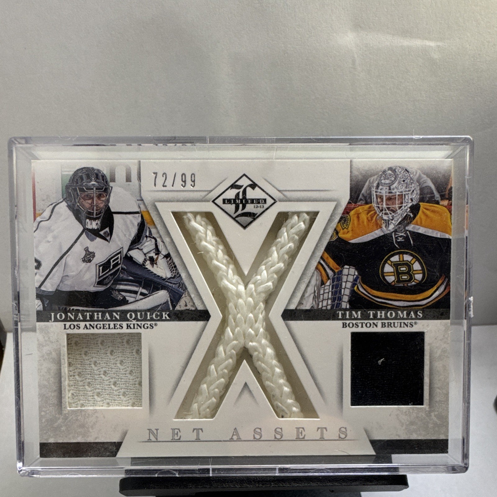 Panini 2012-13 Limited Net Assets Jonathan Quick Tim Thomas NA-JQTT /99 MEM