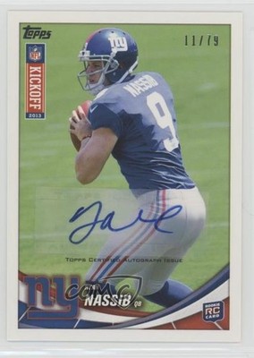 2013 Topps Kickoff Auto 11/79 Ryan Nassib #30 Rookie Auto RC y5j