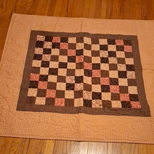 Crib Patchwork Floral Quilted Quilt Blanket Multicolor Cotton 36 x 33