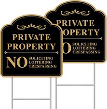 Private Property No Soliciting Sign for House, 2-Pack, Color-04
