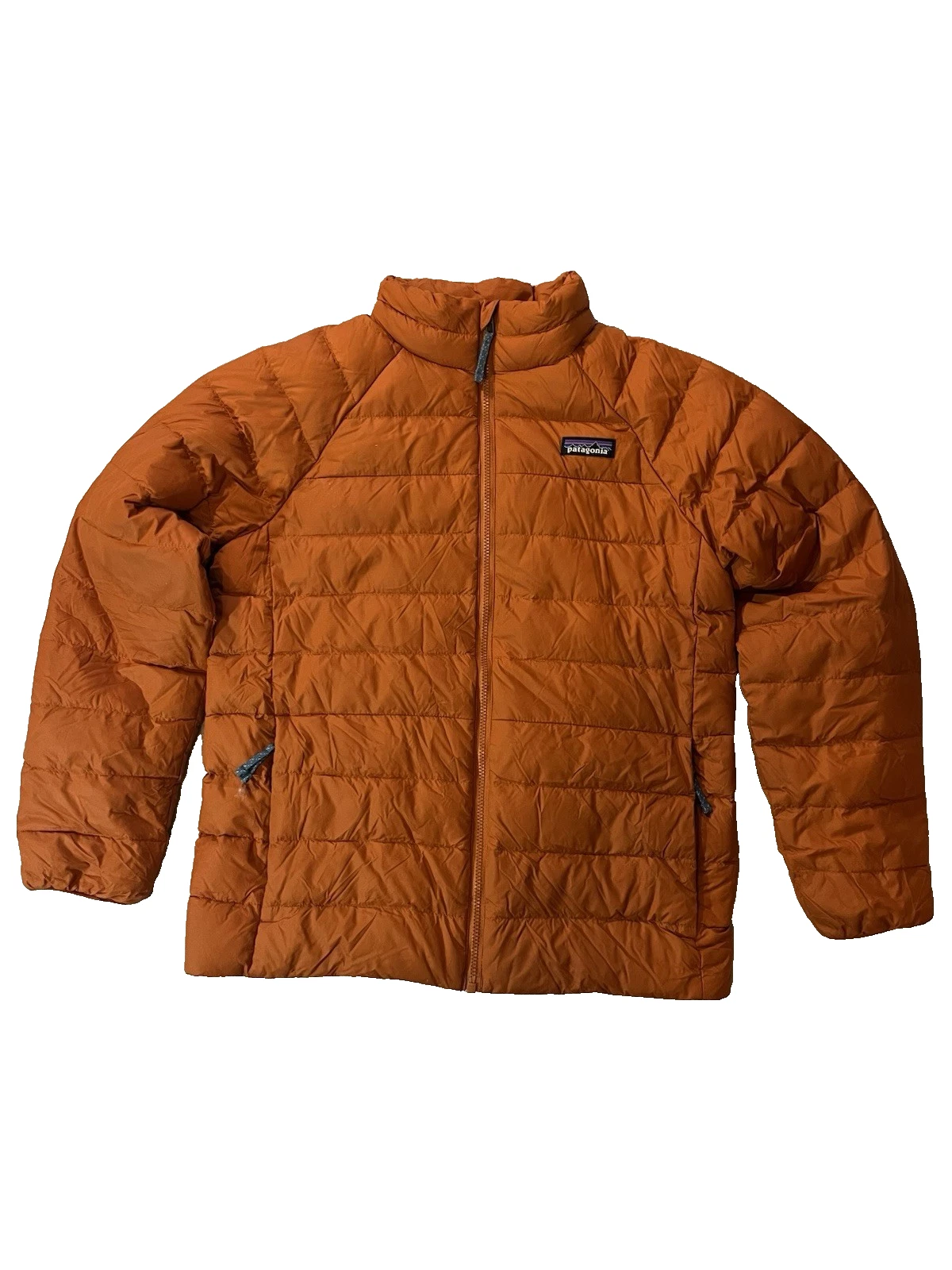 Patagonia Jacket Youth M 10 Organge NetPlus Shells Recycled Down Puffer Coat