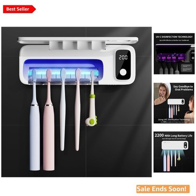 UV Toothbrush Sanitizer Holder with 5 Slots - Convenient and Rechargeable