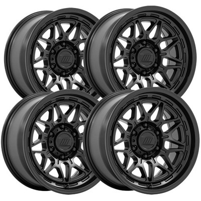 (Set of 4) Pro Comp PA202 Basecamp 17x8 5x4.5'' +20mm Matte Black Wheels Rims