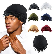 Turban Durag for Men Unisex Satin Silk Lined Elastic Turban Head Wrap Head Scarf