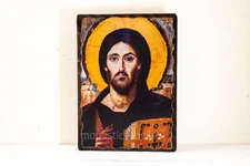 The Jesus Christ of Sinai, Byzantine Art Wall Hanging Handmade Greek Orthodox