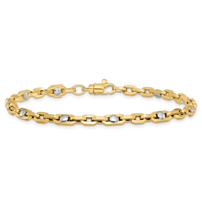 ◎D moment ◎ Yvonne 14k gold bracelet (2Color) 14K Solid Two Tone Gold Link Chain Bracelet | eBay