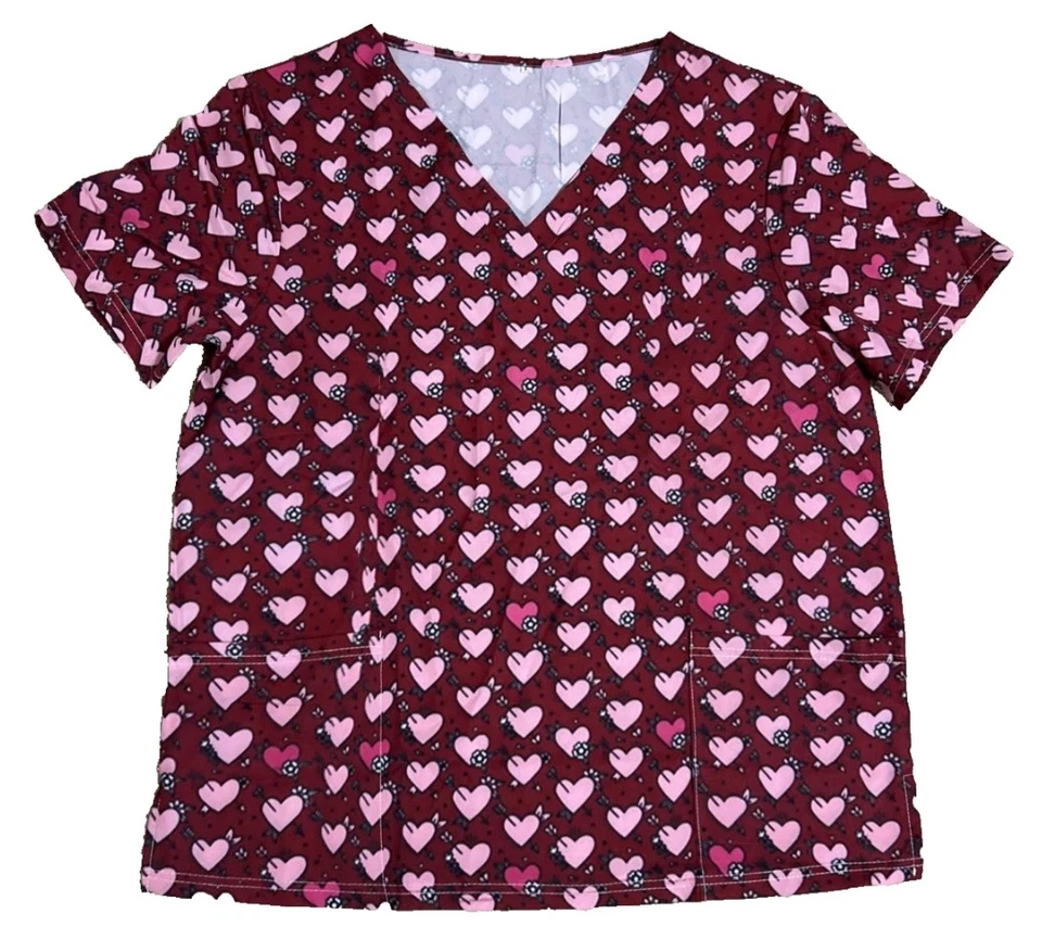 Print Scrubs for Women Veterinarian Tech Pediatric Nurse Work Uniform Hospital - Image 2 of 3