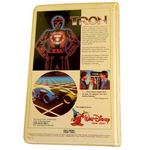 Tron Vintage 80s VHS Movie Tape Hard Plastic Clamshell Case 1982 Disney NTSC - Picture 2 of 16
