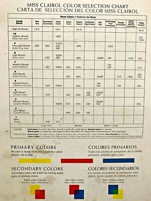 Miss Clairol Color Chart