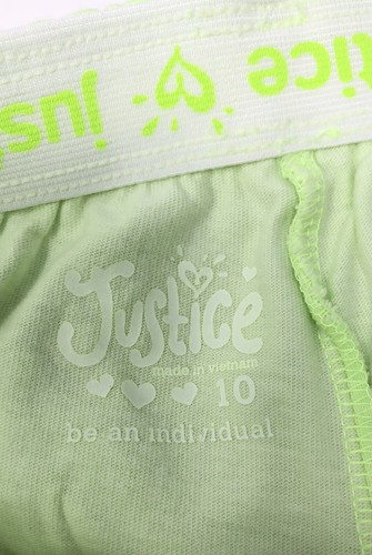 Justice Girls 100% Cotton Neon Green Halter Tank Top & Shorts Outfit Size 10 - Picture 8 of 9