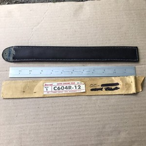 Starrett C604R-12 Satin Chrome 12” Rule, made in USA with leather pouch.