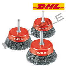3x Topfb&uuml;rste Scheibenb&uuml;rste Rundb&uuml;rste Drahtb&uuml;rsten 75 mm Bohrmaschine