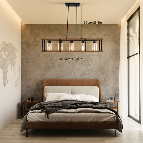 E26 Industrial Dining Room Light Kitchen Island Light Hanging Light Chandelier - Picture 3 of 20
