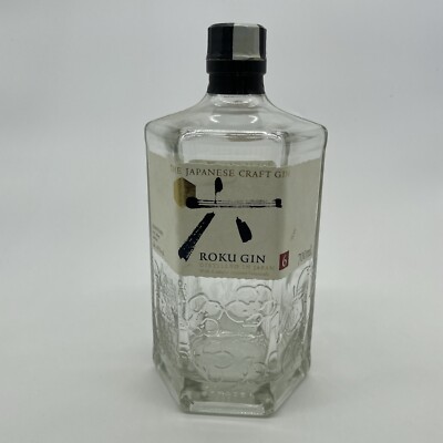 Leere Roku Gin Flasche - Hexagonal Flasche - Japanese Craft Gin Leerflasche 700ml