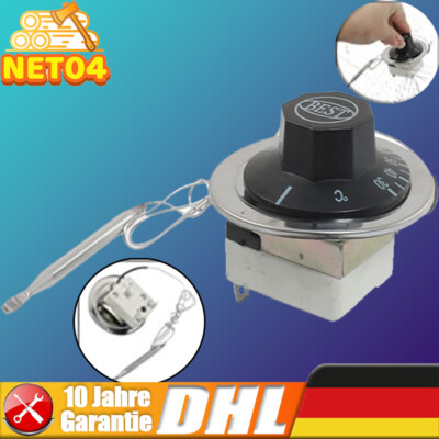 Temperaturschalter Kapillar Thermostat NC AC 250V 30-110°C für Backofen Heizung
