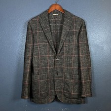 BOGGI MILANO 46 R men s brown red flannel blazer easy formal cotton lana wool